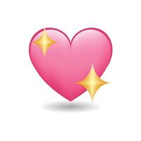 Sparkling Heart Love Emoji Icon Object Symbol Gradient Vector Art Design Cartoon Isolated Background. Pink heart emoji.