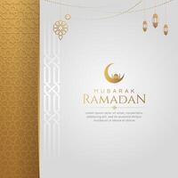 Ramadan Kareem Eid Mubarak Background Design Template with Golden Ornaments vector