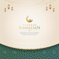 Ramadán kareem eid Mubarak antecedentes diseño modelo con dorado adornos vector