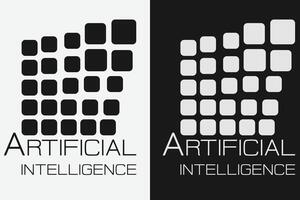 Artificial intelligence logo design. AI concept logotype idea vector