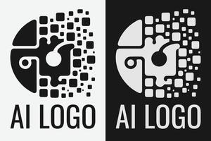 Artificial intelligence logo design. AI concept logotype idea vector