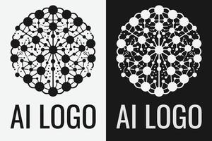 Artificial intelligence logo design. AI concept logotype idea vector