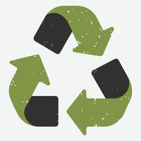 plano verde flechas reciclar, mundo tierra día, ambiente día, ecología concepto vector