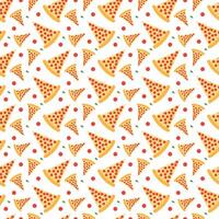 Seamess pattern of pizza with salami and cheese vector