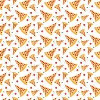 Seamess pattern of pizza with salami and cheese vector