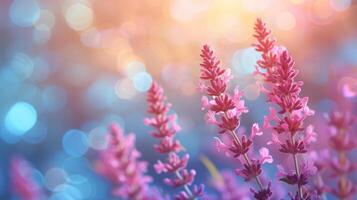 AI generated Lavender Flowers with Bokeh photo