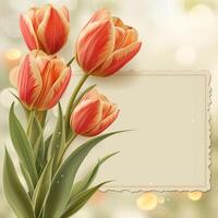 AI generated Spring Tulips Illustration photo