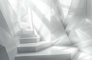 AI generated white walls and abstract shapes photo