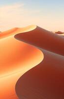 AI generated sand wave is blown from one spot in the dunes of namibia sand photo