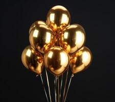 AI generated a gold balloon isolated photo