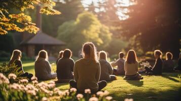 AI generated Serene Garden Yoga Session photo