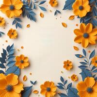 AI generated Floral Frame Elegant Design photo