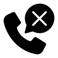 missed call Glyph Icon Background White vector