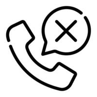 missed call Line Icon Background White vector