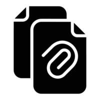 attach Glyph Icon Background White vector