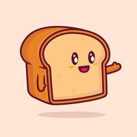 free vector cute cartoon bread mascot art design, vector illustration