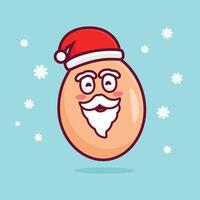 free vector cartoon simple egg use santa hat art design, vector illustration