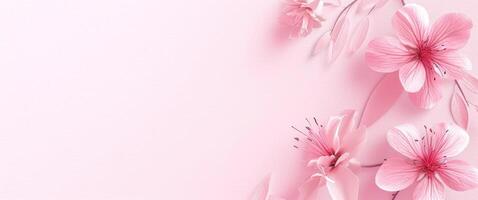 AI generated pink and white background full of pink flowers flowers photo