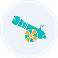 Human Cannonball Glyph Two Colour Circle Icon vector