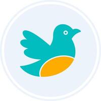 Bird Glyph Two Colour Circle Icon vector