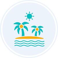 isla glifo dos color circulo icono vector