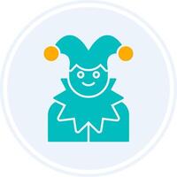 Jester Glyph Two Colour Circle Icon vector