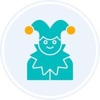 Jester Glyph Two Colour Circle Icon vector