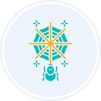 Spiderweb Glyph Two Colour Circle Icon vector