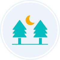 Pine tree Glyph Two Colour Circle Icon vector