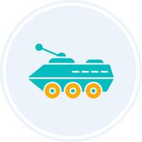 Armored Vehicle Glyph Two Colour Circle Icon vector