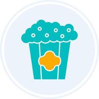 Popcorn Glyph Two Colour Circle Icon vector