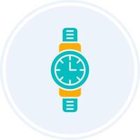 Wristwatch Glyph Two Colour Circle Icon vector