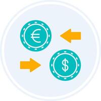 Currency Exchange Glyph Two Colour Circle Icon vector