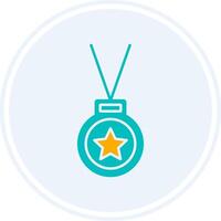 Medal Glyph Two Colour Circle Icon vector