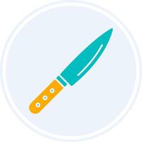 cuchillo glifo dos color circulo icono vector