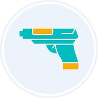 Revolver Glyph Two Colour Circle Icon vector