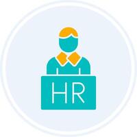 Human Resources Glyph Two Colour Circle Icon vector