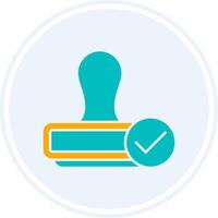 Stamp Glyph Two Colour Circle Icon vector