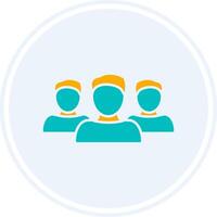 Forum Glyph Two Colour Circle Icon vector