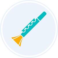 Clarinet Glyph Two Colour Circle Icon vector