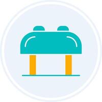 Pommel Horse Glyph Two Colour Circle Icon vector
