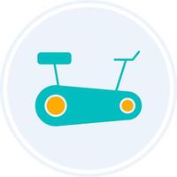 Stationary Bike Glyph Two Colour Circle Icon vector