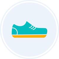 gimnasio Zapatos glifo dos color circulo icono vector