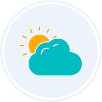 Weather Glyph Two Colour Circle Icon vector