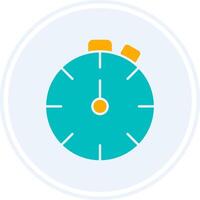 Stopwatch Glyph Two Colour Circle Icon vector