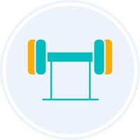 Barbell Glyph Two Colour Circle Icon vector