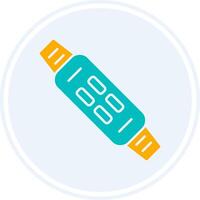 Fitness Bracelet Glyph Two Colour Circle Icon vector