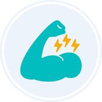 Muscle Glyph Two Colour Circle Icon vector