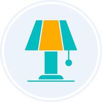 Table Lamp Glyph Two Colour Circle Icon vector