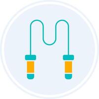 Skipping Rope Glyph Two Colour Circle Icon vector